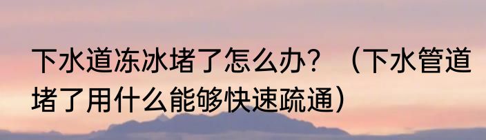 下水道冻冰堵了怎么办？（下水管道堵了用什么能够快速疏通）