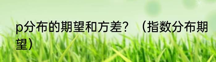 p分布的期望和方差？（指数分布期望）