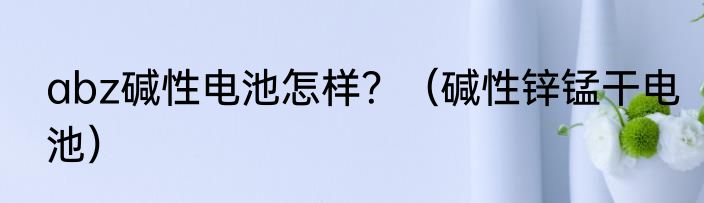 abz碱性电池怎样？（碱性锌锰干电池）