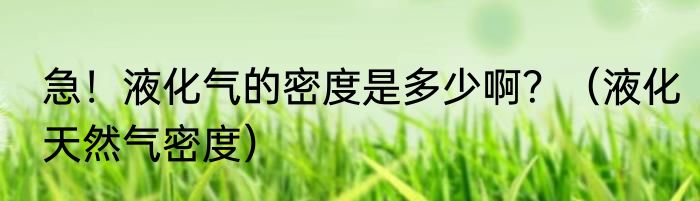 急！液化气的密度是多少啊？（液化天然气密度）
