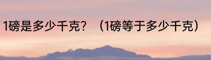 1磅是多少千克？（1磅等于多少千克）