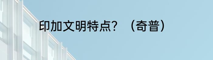 印加文明特点？（奇普）