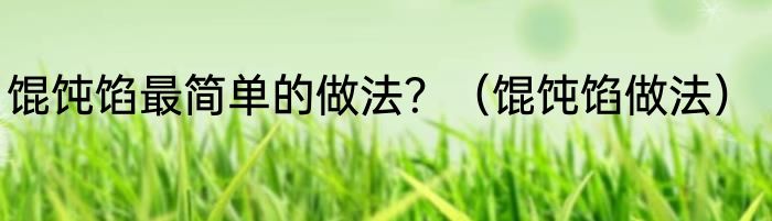 馄饨馅最简单的做法？（馄饨馅做法）