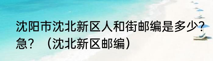 沈阳市沈北新区人和街邮编是多少？急？（沈北新区邮编）