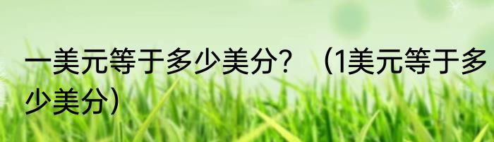 一美元等于多少美分？（1美元等于多少美分）