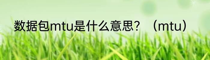 数据包mtu是什么意思？（mtu）