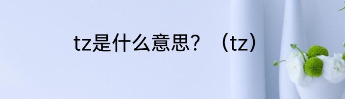 tz是什么意思？（tz）
