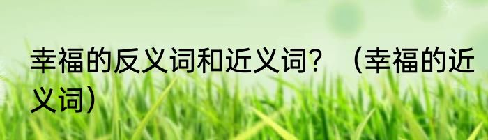 幸福的反义词和近义词？（幸福的近义词）