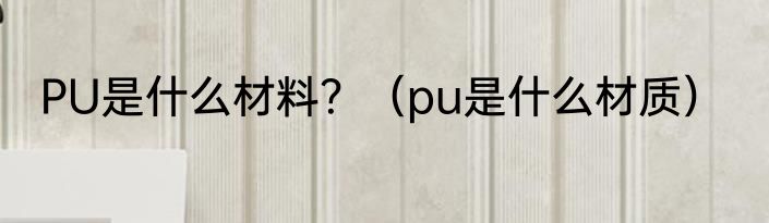 PU是什么材料？（pu是什么材质）