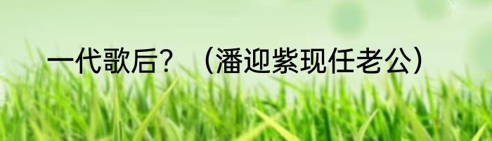 一代歌后？（潘迎紫现任老公）