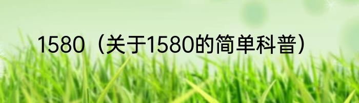 1580（关于1580的简单科普）