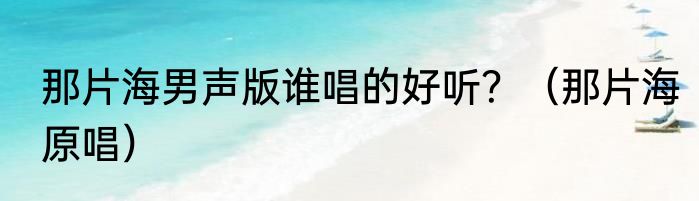 那片海男声版谁唱的好听？（那片海原唱）