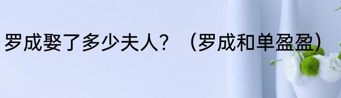 罗成娶了多少夫人？（罗成和单盈盈）