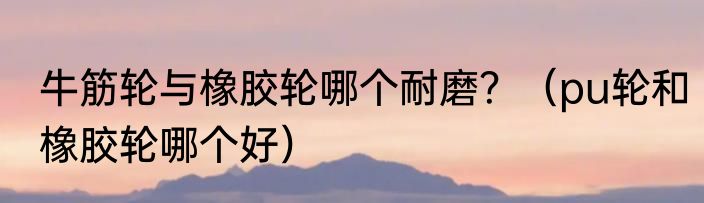牛筋轮与橡胶轮哪个耐磨？（pu轮和橡胶轮哪个好）