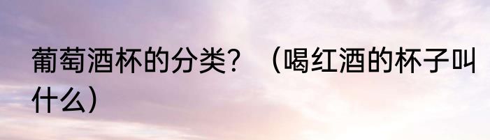 葡萄酒杯的分类？（喝红酒的杯子叫什么）