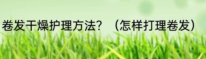 卷发干燥护理方法？（怎样打理卷发）