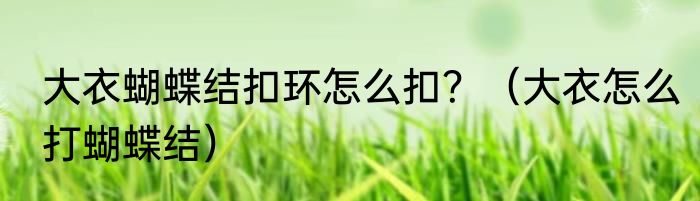 大衣蝴蝶结扣环怎么扣？（大衣怎么打蝴蝶结）