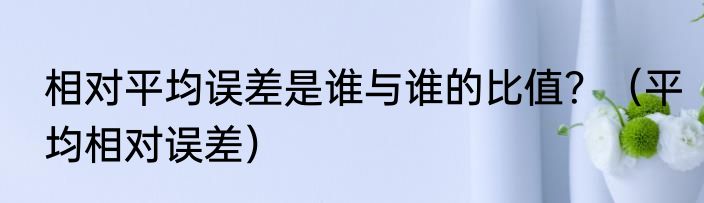 相对平均误差是谁与谁的比值？（平均相对误差）