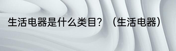 生活电器是什么类目？（生活电器）