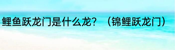 鲤鱼跃龙门是什么龙？（锦鲤跃龙门）