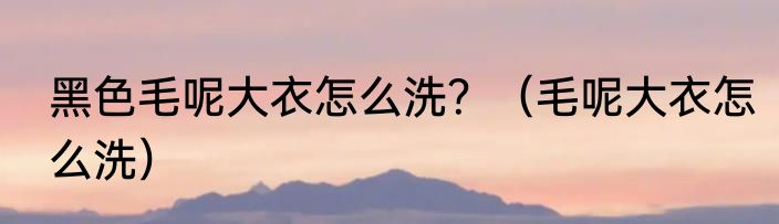 黑色毛呢大衣怎么洗？（毛呢大衣怎么洗）