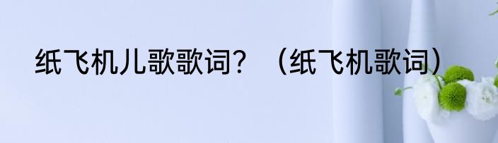 纸飞机儿歌歌词？（纸飞机歌词）