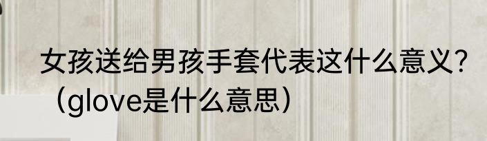 女孩送给男孩手套代表这什么意义？（glove是什么意思）
