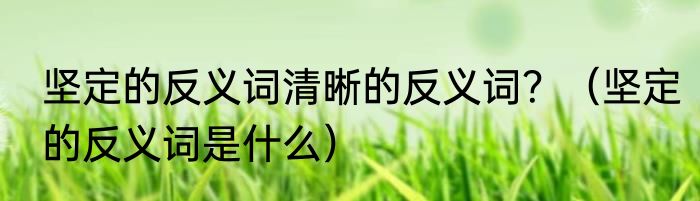 坚定的反义词清晰的反义词？（坚定的反义词是什么）