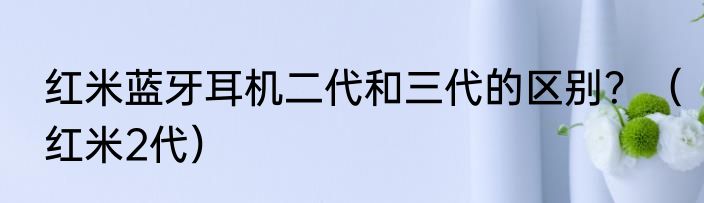 红米蓝牙耳机二代和三代的区别？（红米2代）