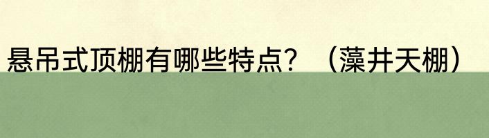 悬吊式顶棚有哪些特点？（藻井天棚）