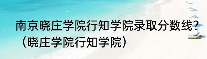 南京晓庄学院行知学院录取分数线？（晓庄学院行知学院）
