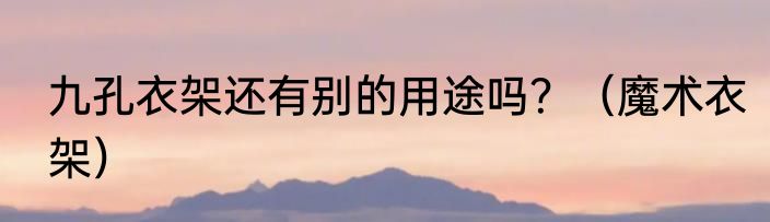九孔衣架还有别的用途吗？（魔术衣架）