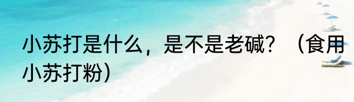 小苏打是什么，是不是老碱？（食用小苏打粉）