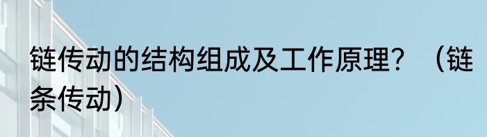 链传动的结构组成及工作原理？（链条传动）