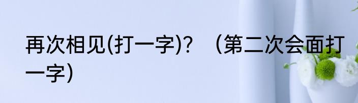 再次相见(打一字)？（第二次会面打一字）