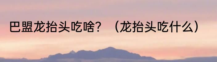 巴盟龙抬头吃啥？（龙抬头吃什么）