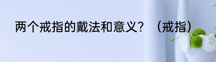 两个戒指的戴法和意义？（戒指）
