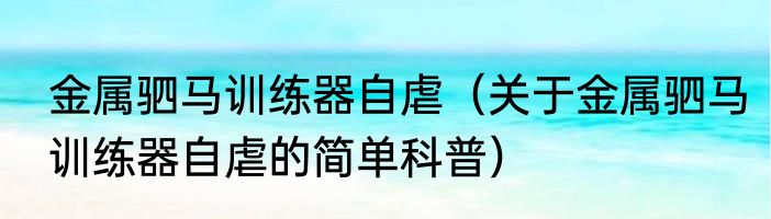 金属驷马训练器自虐（关于金属驷马训练器自虐的简单科普）