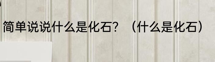 简单说说什么是化石？（什么是化石）