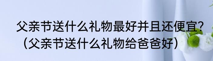 父亲节送什么礼物最好并且还便宜？（父亲节送什么礼物给爸爸好）