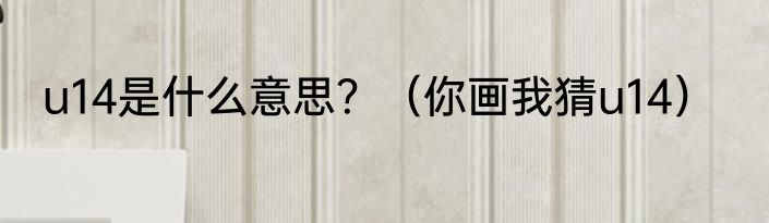 u14是什么意思？（你画我猜u14）