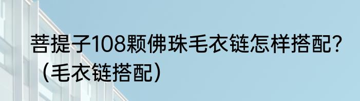 菩提子108颗佛珠毛衣链怎样搭配？（毛衣链搭配）