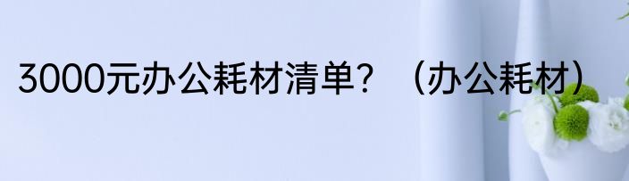3000元办公耗材清单？（办公耗材）