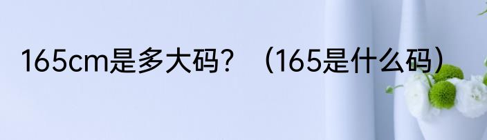 165cm是多大码？（165是什么码）
