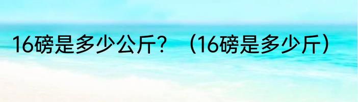 16磅是多少公斤？（16磅是多少斤）