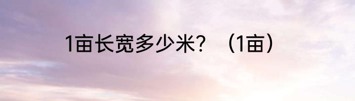 1亩长宽多少米？（1亩）