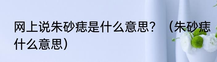 网上说朱砂痣是什么意思？（朱砂痣什么意思）