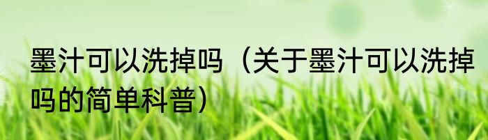 墨汁可以洗掉吗（关于墨汁可以洗掉吗的简单科普）