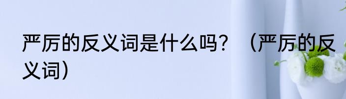 严厉的反义词是什么吗？（严厉的反义词）