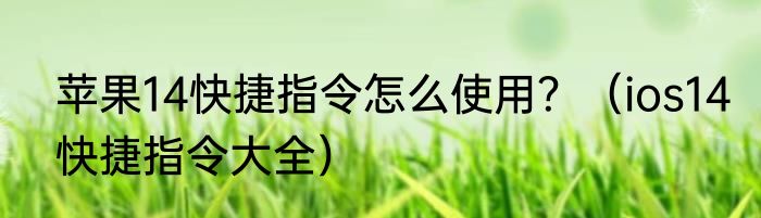 苹果14快捷指令怎么使用？（ios14快捷指令大全）